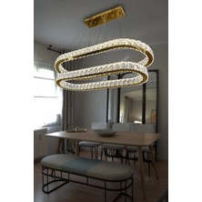G-Light 2 Katlı Masa Üstü Kristal Taşlı Modern LED Avize