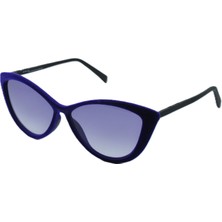 Italia Independent Italıa Independent 0033 57 017 Cat Eye Velvet Mavı Kadıfe Kedi Mavı  Kadın Güneş Gözlüğü