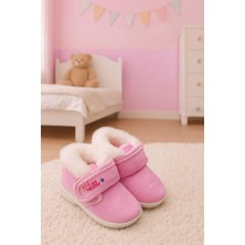 Gezer Kız Bebek Çocuk Kışlık Pembe Cırtlı Okul Kreş Panduf Ayakkabı