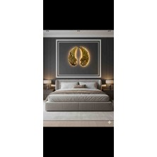 Aszen Gold Melek Kanadı Pilli Duvar Apliği – 2 Parça (50X40 Cm)