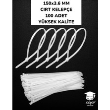 Cırt Kelepçe Beyaz 100 Lü 150 mm x 3.6 mm Yüksek Kalite
