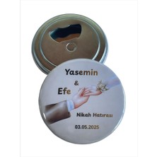 Isme Özel Açacaklı Magnet Nişan Söz Kına Nikah Hatırası Hediyeliği (58MM) 24 Adet