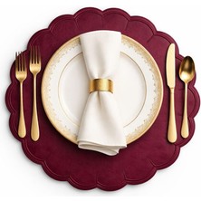 Prive Home Gala Serisi Bordo Renk Amerikan Servis / Supla / Placemats