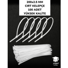 Cırt Kelepçe Beyaz 100 Lü 200 mm x 2.5 mm Yüksek Kalite
