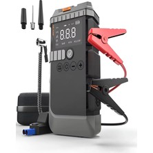 12000MAH 12000A 150 Psı Akü Takviyeli Oto Bisiklet Motosiklet Hava Kompresörü Lastik Şişirme Pompası