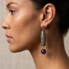 THEIA GemWorks Hera - Tibet Akik & Ametist Küpe