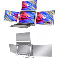 Ultrax 14″ Üçlü Taşınabilir Monitör Çoklu Ekran Fhd 1200p Ips Notebook Monitör