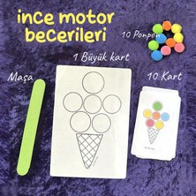 (3-6 YAŞ) Dondurmalı Renk Eşleştirme Oyunu * Motor Becerilerileri Geliştiren Maşa ve Ponponlu Oyun!