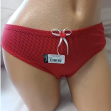 Shine Elagance Küçük Puantiye Desenli Önü Minik Kurdela Detaylı %94 Pamuk %6 Elastan Tutku Kadın Külot