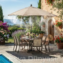 Eşya Dünyası 10 Metre Balkon & Veranda Sulama Serinletme Sistemi Çardak Kamelya Nemlendirme Hortum Seti Ayarlanabilir Püskürtme