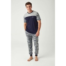 Mod Collection 3428 Kamuflaj Baskılı Erkek Pijama Takım