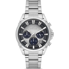 Welar Wel2510-2 Erkek Kol Saati Kronometreli, Çelik Kasa Kordon, Su Geçirmez, Silver Renk