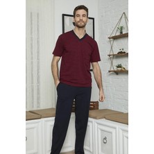 GOLDOREMİ KLY 7557 Erkek V Yaka Pijama Takım