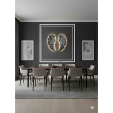 Aszen Gümüş Renk Melek Kanadı Pilli Duvar Apliği – 2 Parça (50X40 Cm)