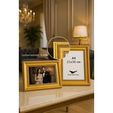 Raven Art Studio Madame A4-21X30CM Altın Resim Fotoğraf Belge Poster Evrak Çerçevesi Korumalı Kırılmaz Pleksi Cam