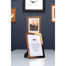 Raven Art Studio Ermitaj 15CM x 21CM Inox Bronz Resim Fotoğraf Belge Poster Evrak Çerçevesi Korumalı Kırılmaz Pleksi Cam