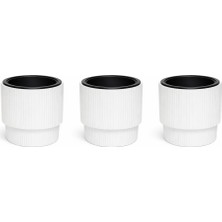 Omnipazar So-Vgs2 3 Adet Vega Modern Plastik Saksı Takımı No:2 Iç Kovalı 20 Lt Beyaz