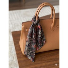 Jz Moda Etnik Desenli Çift Katlı Gizli Dikiş Entascarf  -  Çanta ve Boyun Fuları ( 95X8 Cm)