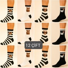 Özpek Giyim Ayıcık Desenli Unısex Çorap Seti- 4' Lü-12'li