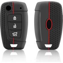 Alazpay Hyundai Elantra Solaris Tucson Kona Santa Fe Verna I30 I35 Silikon Desenli Anahtar Kılıfı (1 Adet)