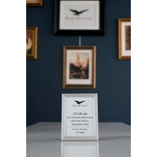 Raven Art Studio Ermitaj 13CM x 18CM Inox Gümüş Resim Fotoğraf Belge Poster Evrak Çerçevesi Korumalı Kırılmaz Pleksi Cam