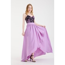 Modazeyosh Kadın Askılı Dantelli Mezuniyet Elbisesi