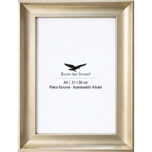 Raven Art Studio Pyramid A4-21X30CM Platin Resim Fotoğraf Belge Poster Evrak Çerçevesi Korumalı Kırılmaz Pleksi Cam