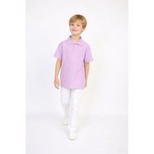 Dıgıl Kids Polo Yaka T-Shirt Likralı Beyaz Pantolon Erkek Çocuk Takım