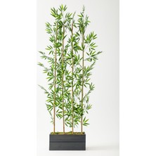 Güleç Yapay Çiçek Yapay Bambu Seperatör Ahşap 50 cm (Antrasit )