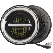 Gümrük Bey Jeep, Harley, Chopper Uyumlu 7 Inç LED Far – 5700K Beyaz Işık, IP68 Su Geçirmez | Uzun-Kısa Far (1 Adet)