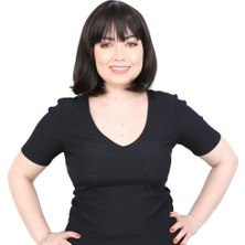 Ronanna Küt Kahküllü Fiber Sen Peruk / Kahverengi