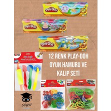 12 Renk Play-Doh Oyun Hamuru ve Kalıp Seti