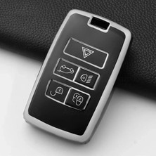Alazpay Land Rover Range Rover Evoque Discovery Sport Jaguar Gümüş Kenar Tpu Anahtar Kılıfı (1 Adet)