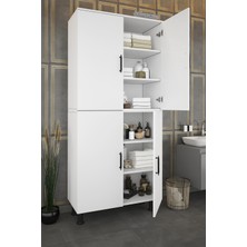 4 Kapaklı Çok Amaçlı Kiler Dolabı 70 cm Mutfak Banyo Dolabı