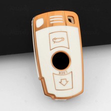 Alazpay Bmw E60 E61 E70 E81 E87 E90 E91 E92 X1 X5 X3 1 3 5 6 Z4 M3 M5 Gold Kenar Tpu Anahtar Kılıfı (1 Adet)
