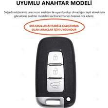 Alazpay Hyundai IX35 I30 Tucson Elentra Kia Rio Sportage Sorento Elmas Kesim Tpu Anahtar Kılıfı (1 Adet)