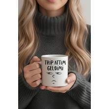Trip Attım Geldi Mi Baskılı Kupa Bardak, Komik Sözlü Kupa, Mizah Temalı Seramik Kahve Çay Kupası, Sevgiliye Hediye