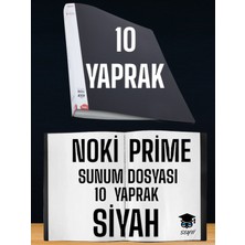 10 Yaprak Siyah A4 Sunum Dosyası Noki Prime Yüksek Kalite Poşet Kalınlığı Yerli Üretim