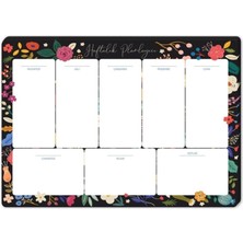 Keskin Color Masa Üstü Haftalık Planlayıcı (Planner) Siyah Çiçek 17X24CM 52 Yaprak