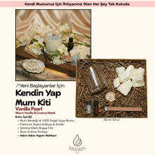 Nüans Atelier Vanilla Pearl Şömine Etkili Mum Yapım Seti - Kendin Yap (DIY) Hobi Mum Yapma Kiti (Warm Vanilla & Creamy)