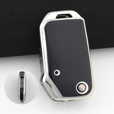 Alazpay Kia Sportage Ceed Stinger Sorento Cerato Forte Tpu Gümüş Kenar Anahtar Kılıfı (1 Adet)