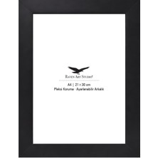 Raven Art Studio Modern A4-21X30CM Siyah Resim Fotoğraf Belge Poster Evrak Çerçevesi Korumalı Kırılmaz Pleksi Cam