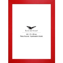 Raven Art Studio Potala A4-21X30CM Kırmızı Resim Fotoğraf Belge Poster Evrak Çerçevesi Korumalı Kırılmaz Pleksi Cam
