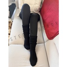 Steppe Berry Siyah Kalın Slouchy Çorap