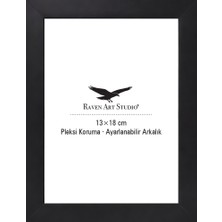 Raven Art Studio Potala 13X18CM Siyah Resim Fotoğraf Belge Poster Evrak Çerçevesi Korumalı Kırılmaz Pleksi Cam