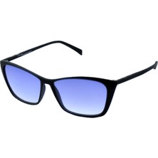 Italia Independent Italıa Independent 0034 13 021 Cat Eye Sıyah Kare Mavı  Unısex Güneş Gözlüğü