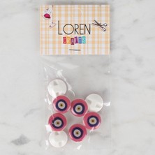 Motto Ticaret Loren Crafts 8 Li Pembe Nazar Boncuğu Düğme - 693