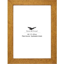 Raven Art Studio Modern A4-21X30CM Antik Altın Resim Fotoğraf Belge Poster Evrak Çerçevesi Korumalı Kırılmaz Pleksi Cam