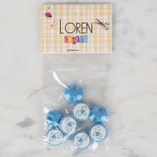 Motto Ticaret Loren Crafts 8 Li Mavi Bebek Düğme - 370