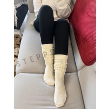 Steppe Berry Krem Kalın Slouchy Çorap